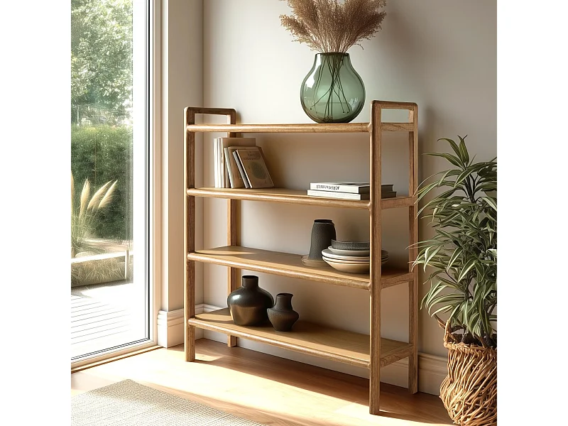 AMY - Etagère 4 niveaux en bois de mindi AMY