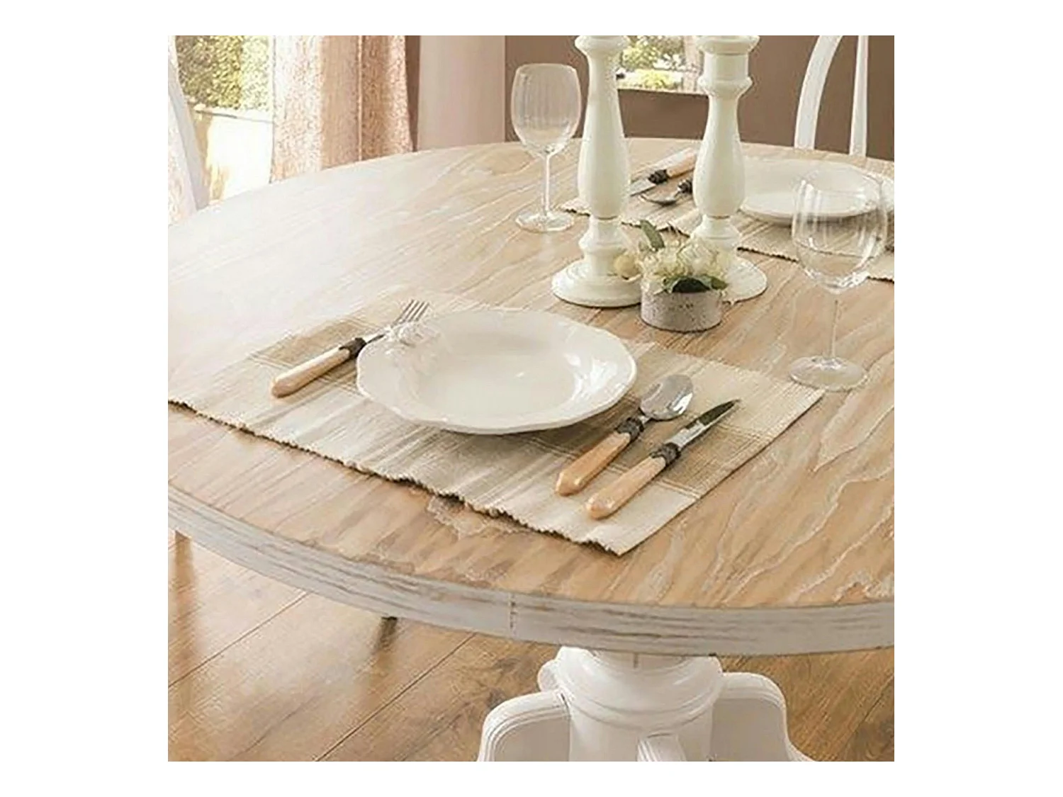 Ensemble salle à manger blanc - scandinave (5 pièces) TENA