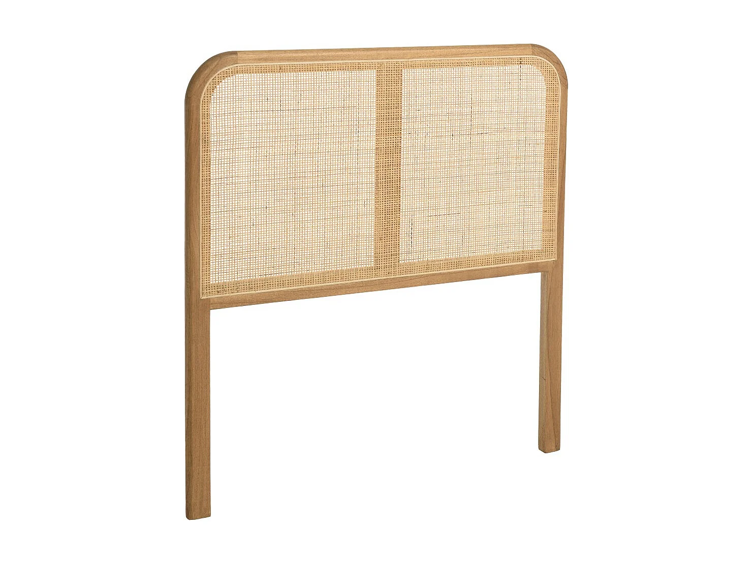 AMY - Tête de lit en bois de mindi et rotin naturel pour lits 80/90cm AMY