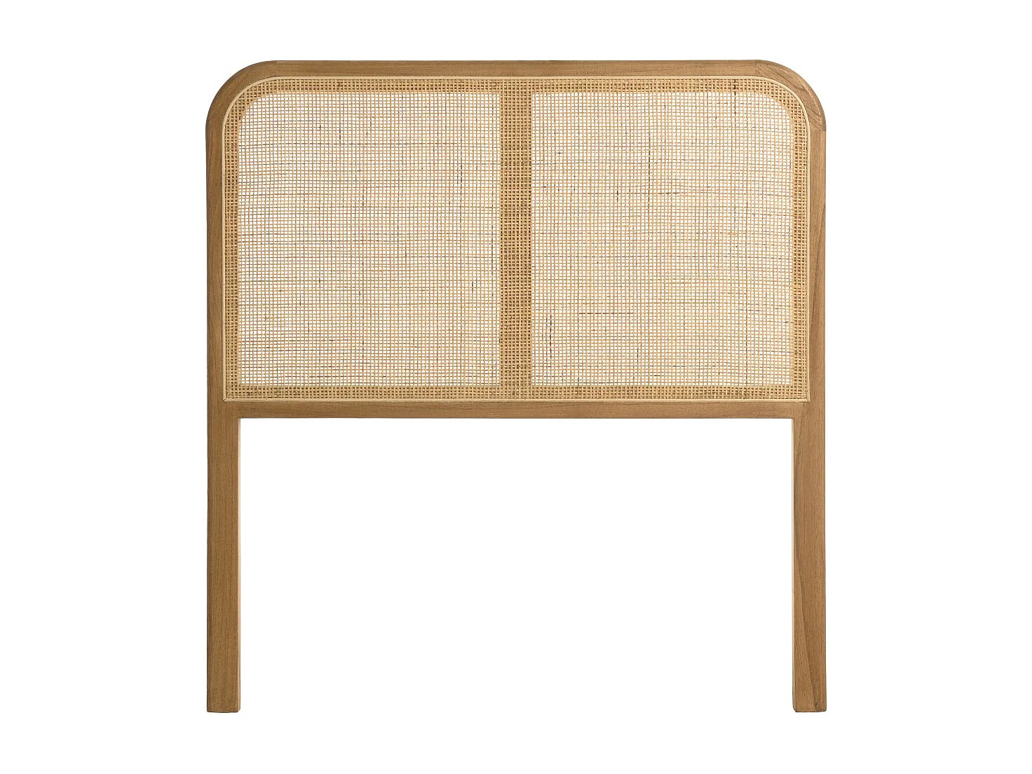 AMY - Tête de lit en bois de mindi et rotin naturel pour lits 80/90cm AMY