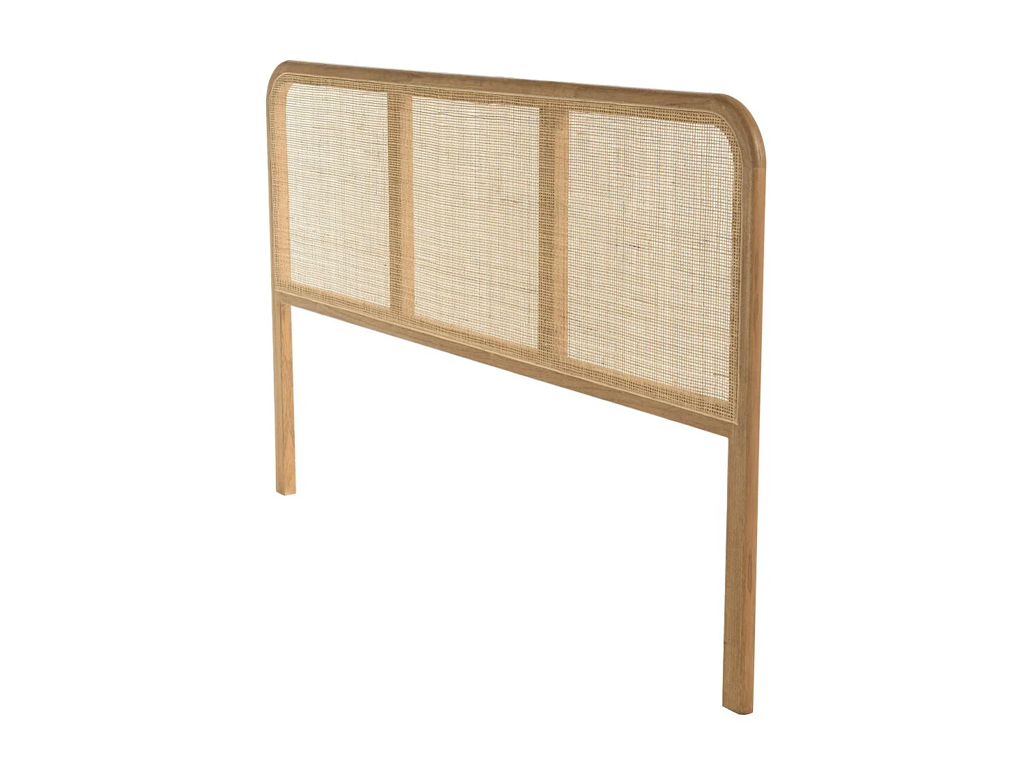 AMY - Tête de lit en bois de mindi et rotin naturel pour lits 140/160cm AMY