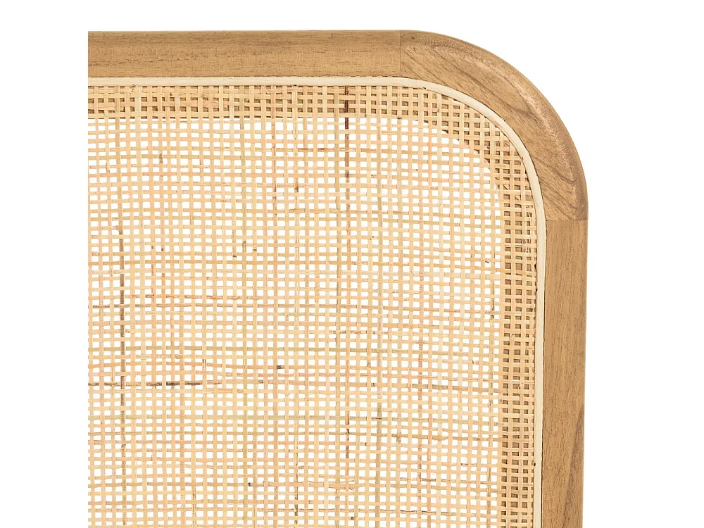 AMY - Tête de lit en bois de mindi et rotin naturel pour lits 160/180cm AMY