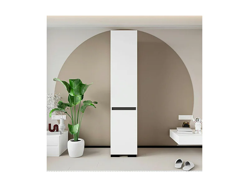 Colonne de rangement design blanche et grise BYRON