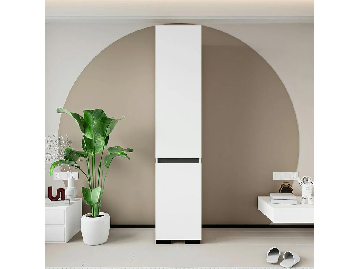 Colonne de rangement design blanche et grise BYRON