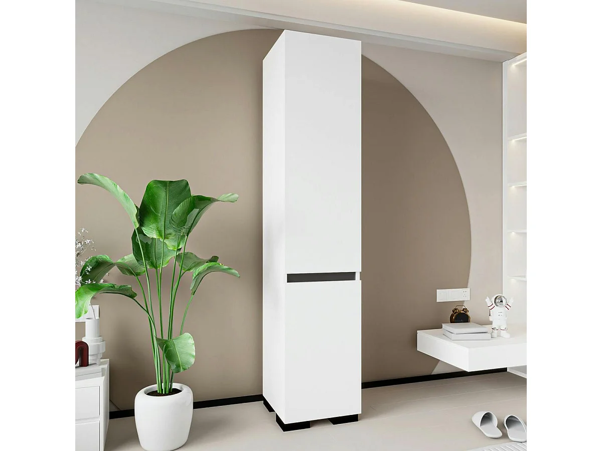 Colonne de rangement design blanche et grise BYRON