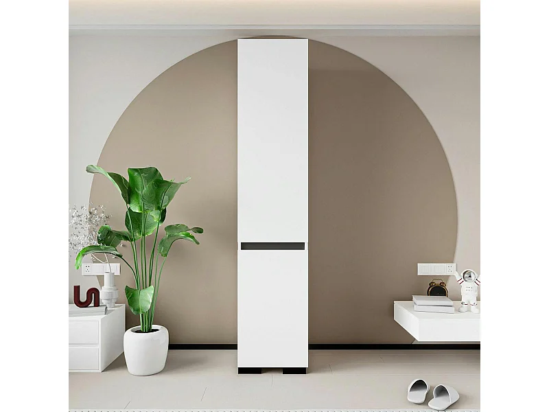 Colonne de rangement design blanche et grise BYRON