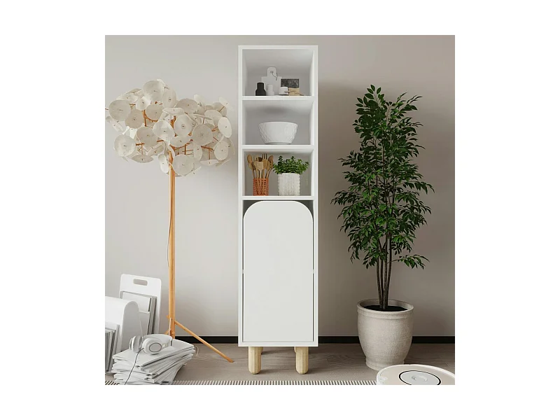 Colonne de rangement blanche, 1 porte courbe VAREN