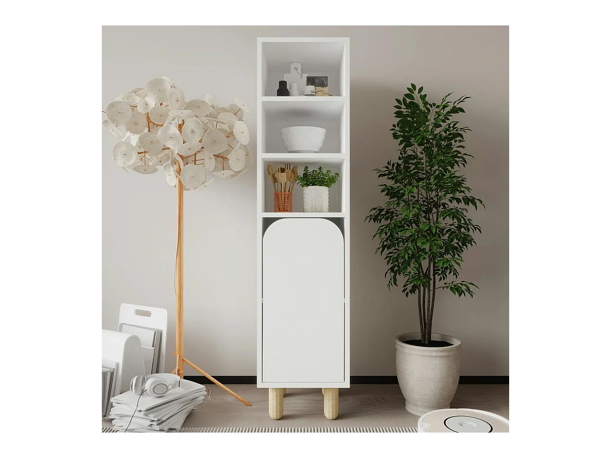 Colonne de rangement blanche, 1 porte courbe VAREN