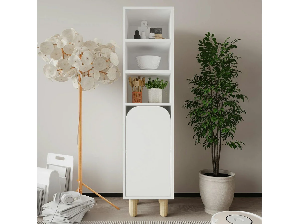 Colonne de rangement blanche, 1 porte courbe VAREN