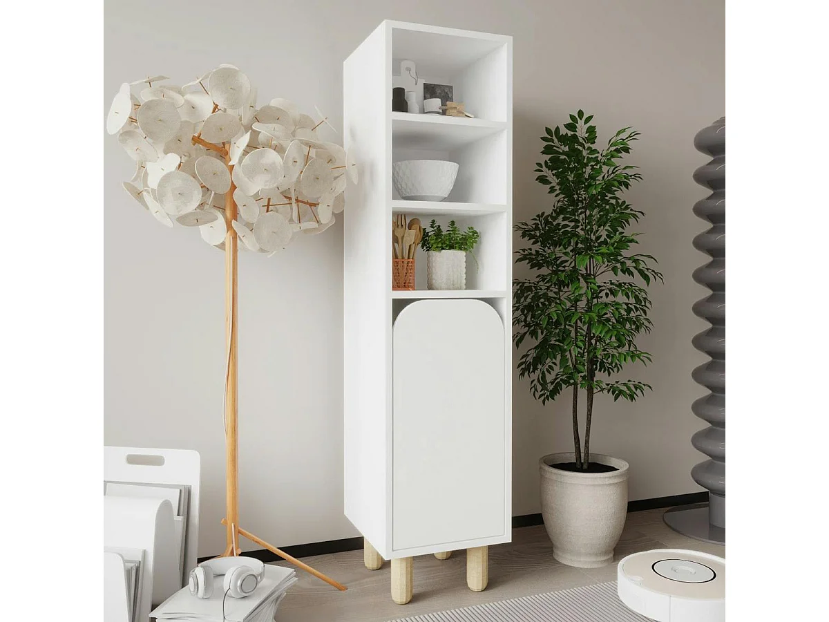 Colonne de rangement blanche, 1 porte courbe VAREN