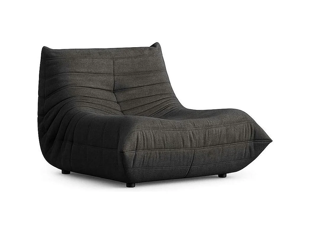 Fauteuil lounge gris sombre plissé sans accoudoirs ARVEN