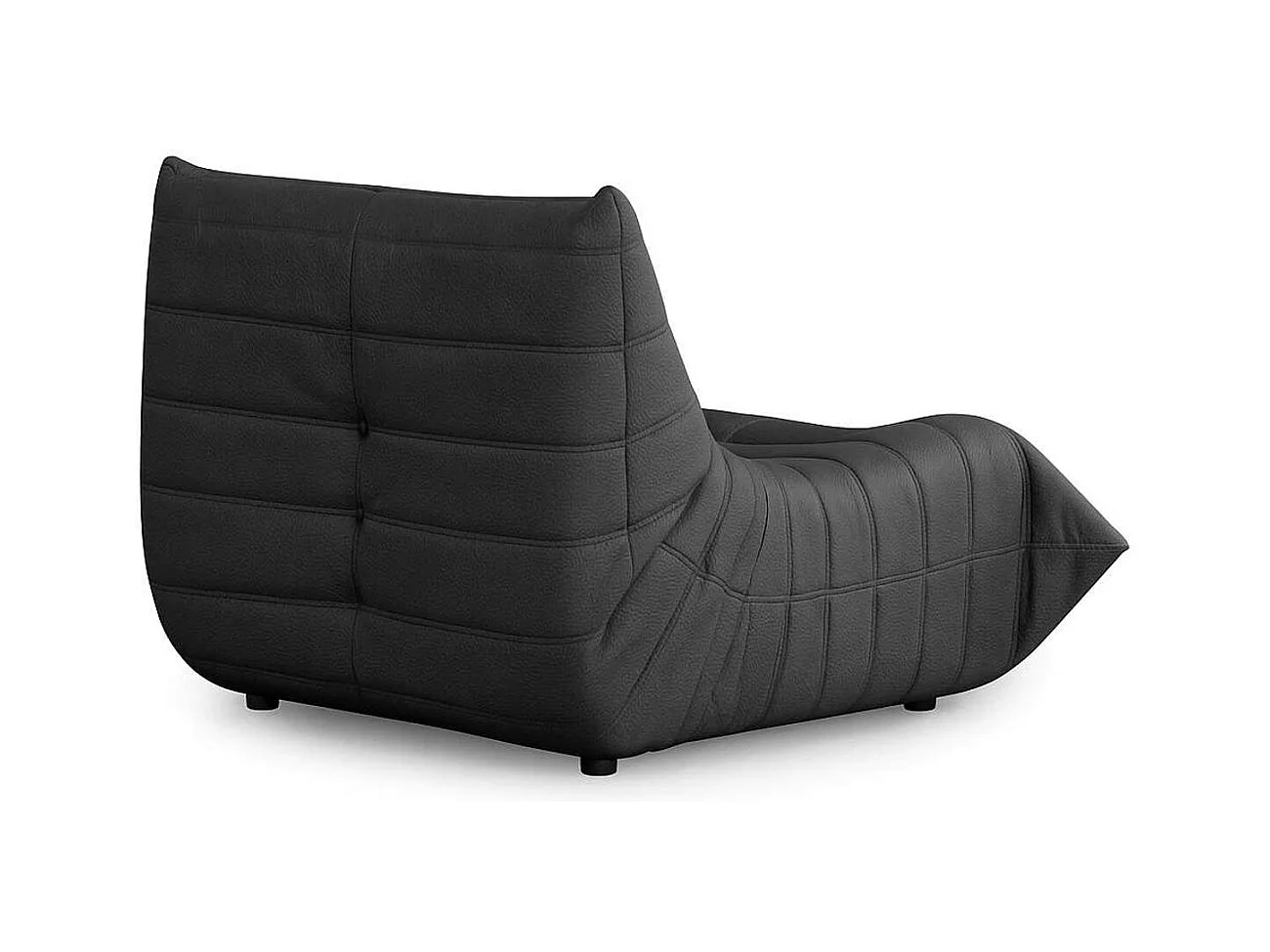 Fauteuil lounge gris sombre plissé sans accoudoirs ARVEN
