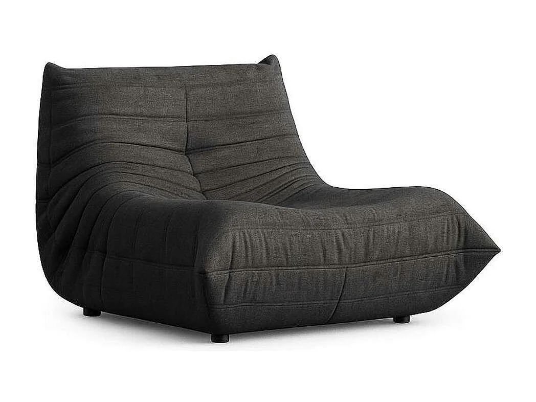 Fauteuil lounge gris sombre plissé sans accoudoirs ARVEN
