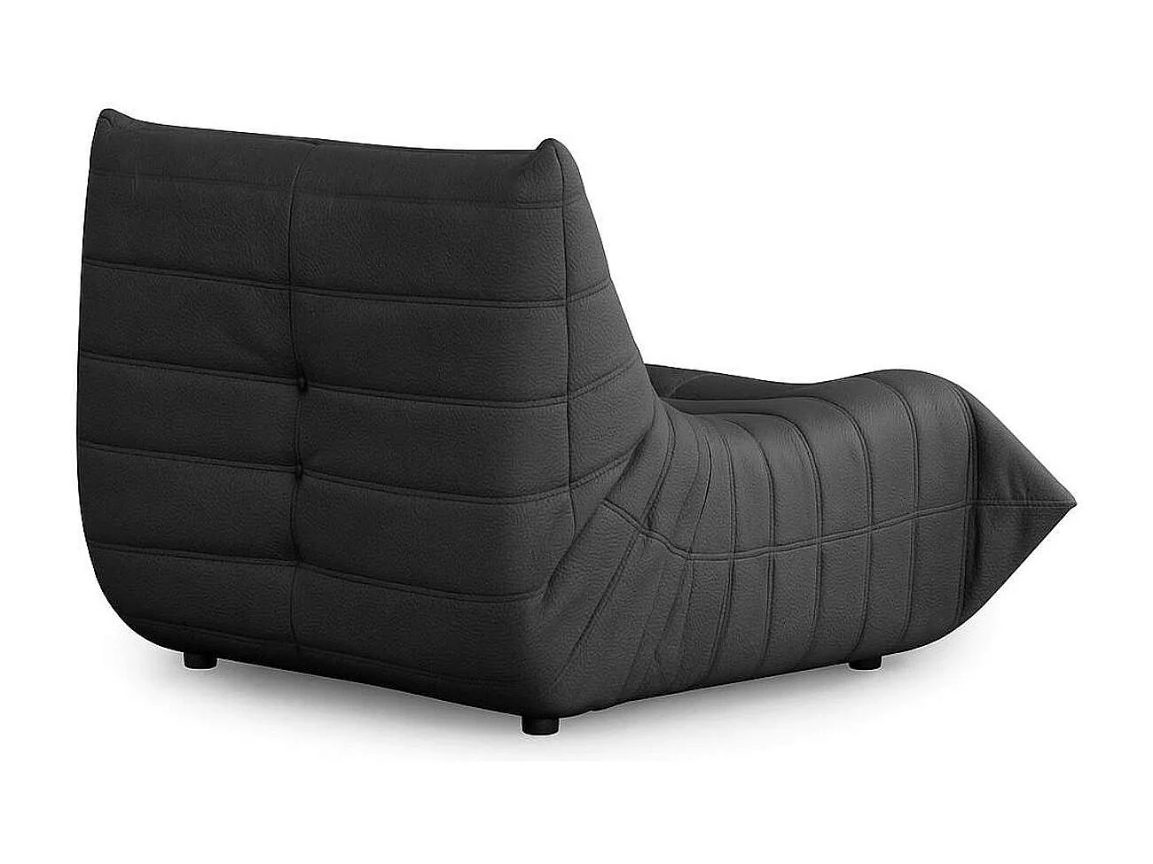 Fauteuil lounge gris sombre plissé sans accoudoirs ARVEN