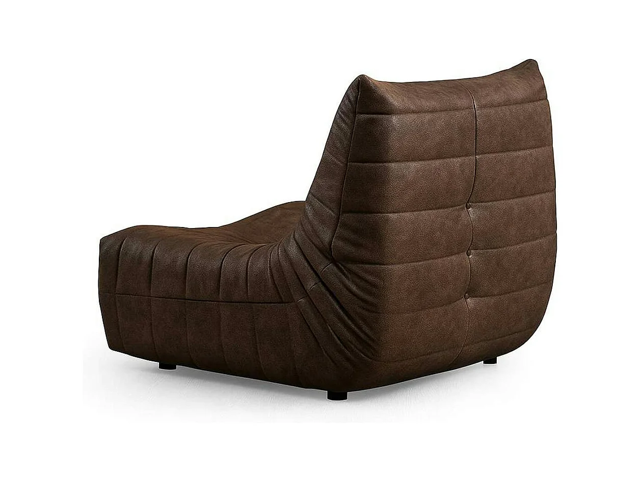 Fauteuil lounge marron plissé sans accoudoirs ARVEN