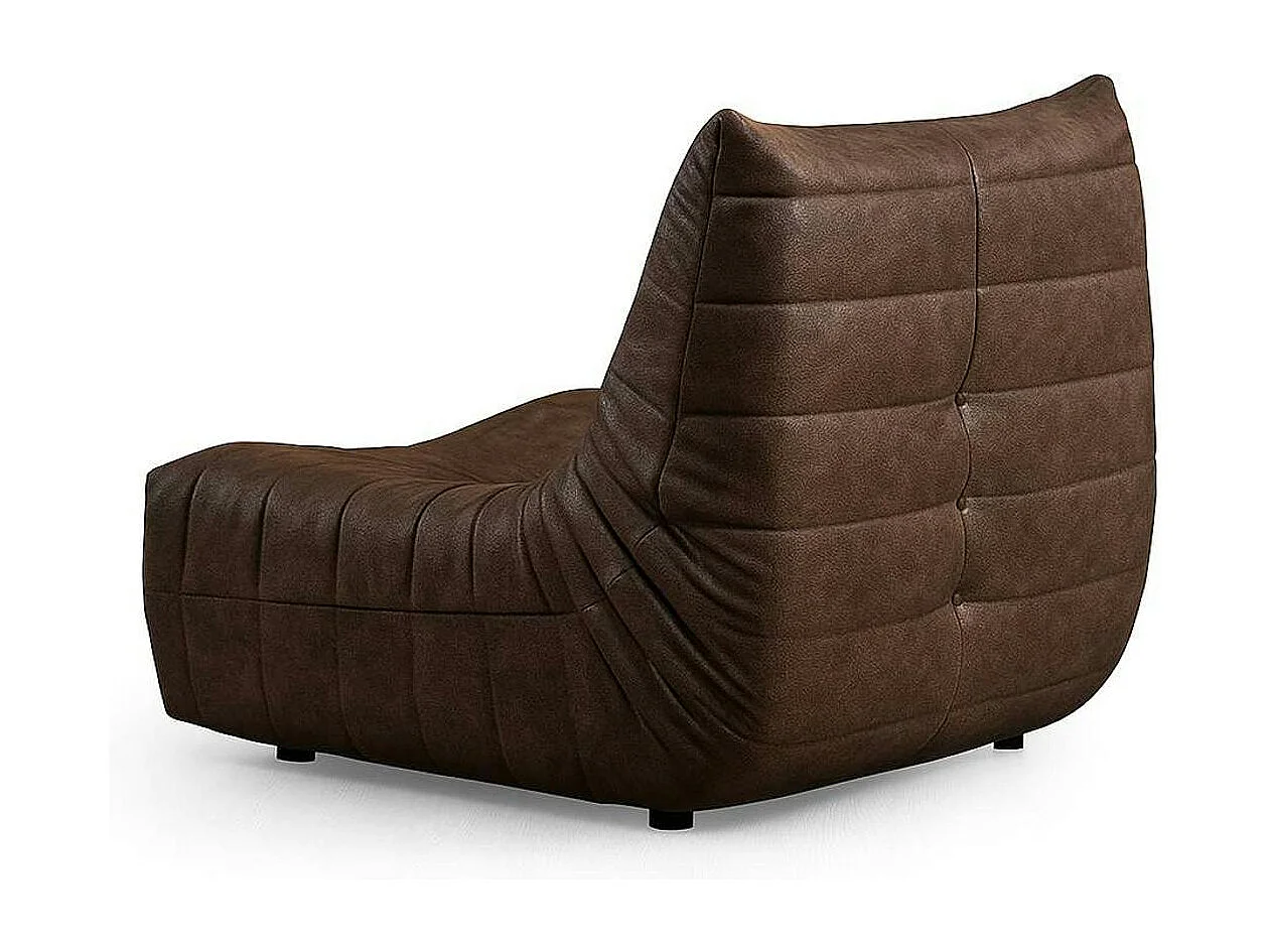 Fauteuil lounge marron plissé sans accoudoirs ARVEN