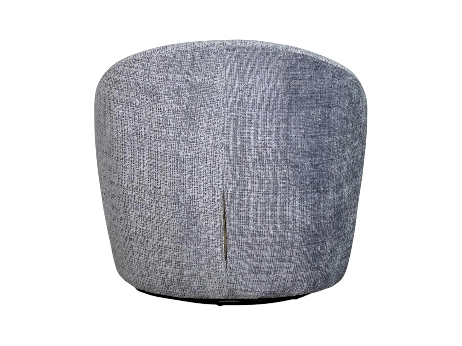 Fauteuil pivotant gris bleu dossier rond tissu texturé IENA