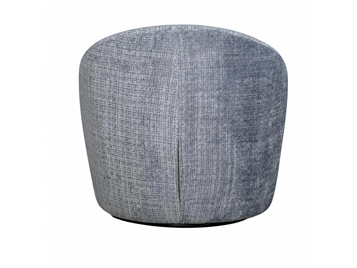 Fauteuil pivotant gris bleu dossier rond tissu texturé IENA