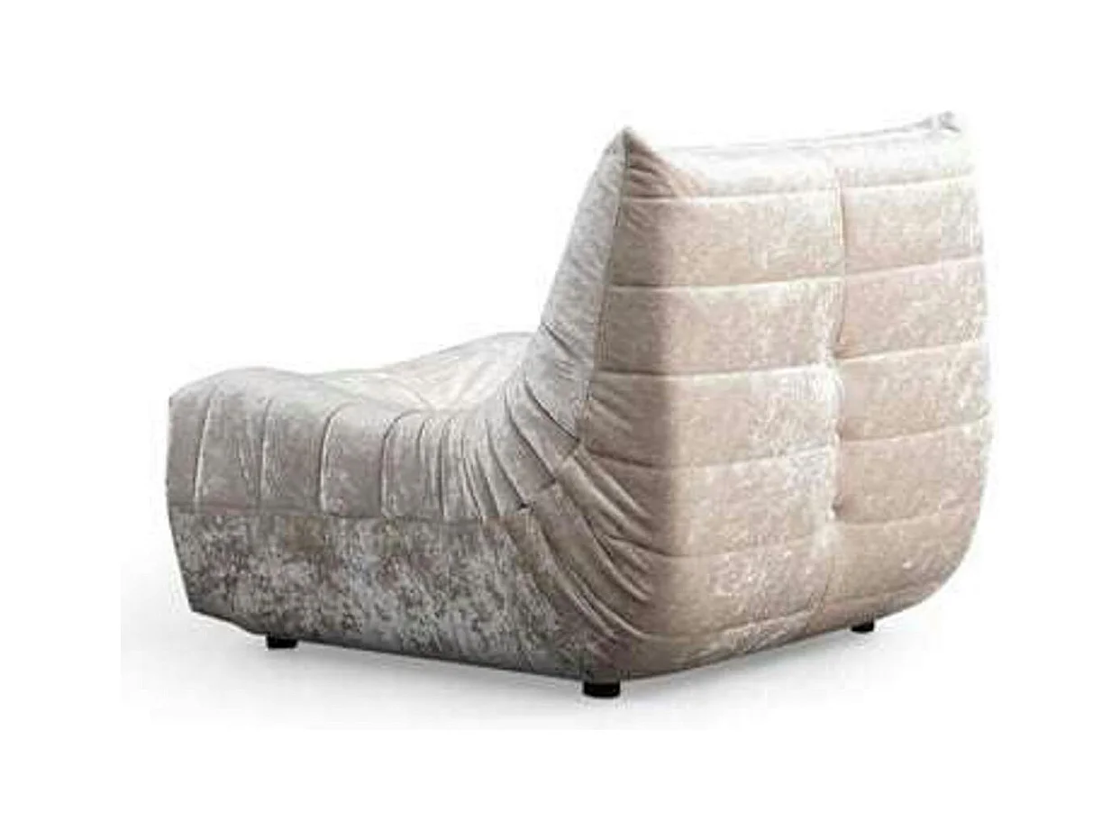 Fauteuil lounge gris clair plissé sans accoudoirs ARVEN