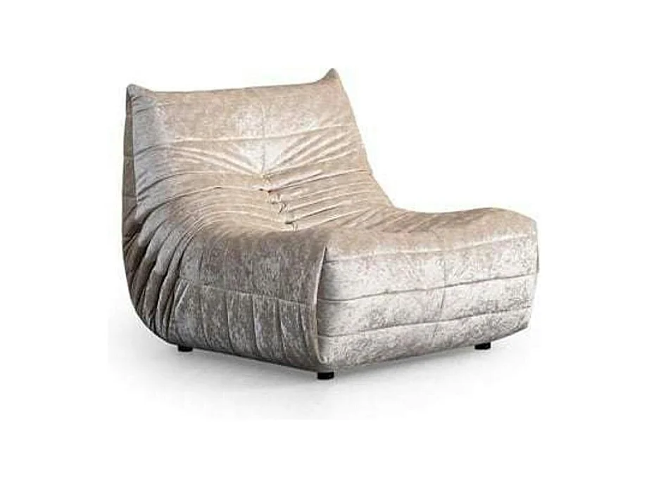 Fauteuil lounge gris clair plissé sans accoudoirs ARVEN