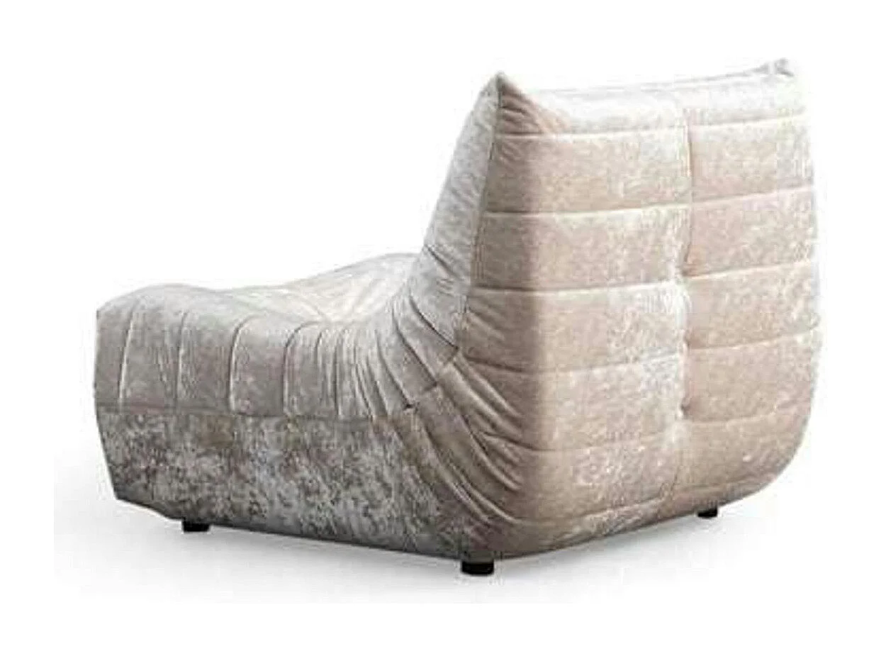 Fauteuil lounge gris clair plissé sans accoudoirs ARVEN