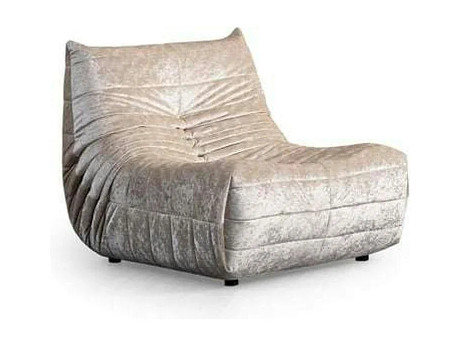 Fauteuil lounge gris clair plissé sans accoudoirs ARVEN