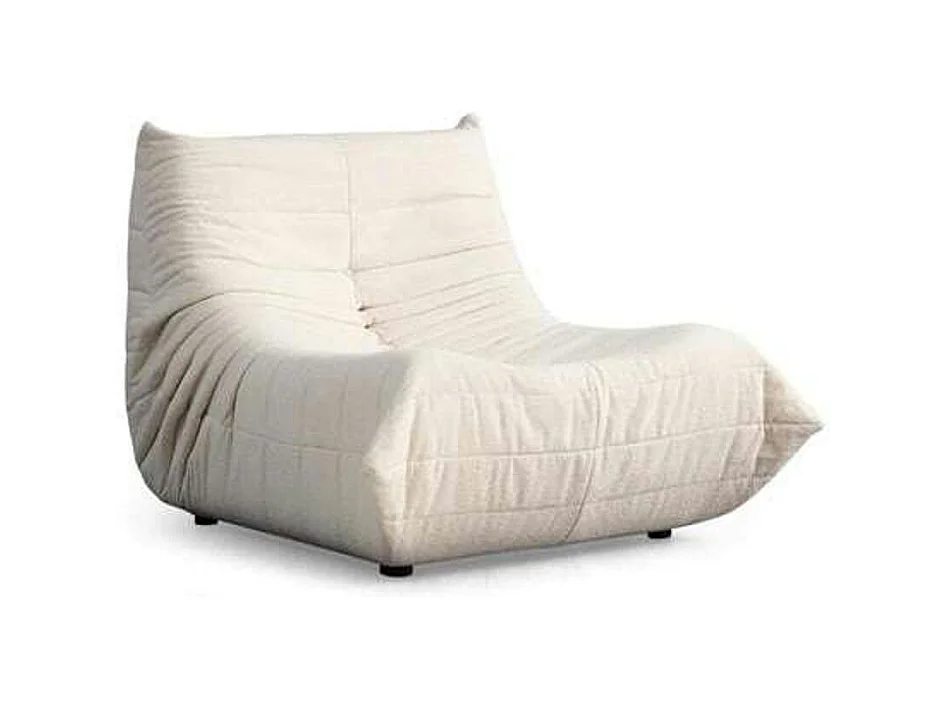 Fauteuil lounge blanc plissé sans accoudoirs ARVEN
