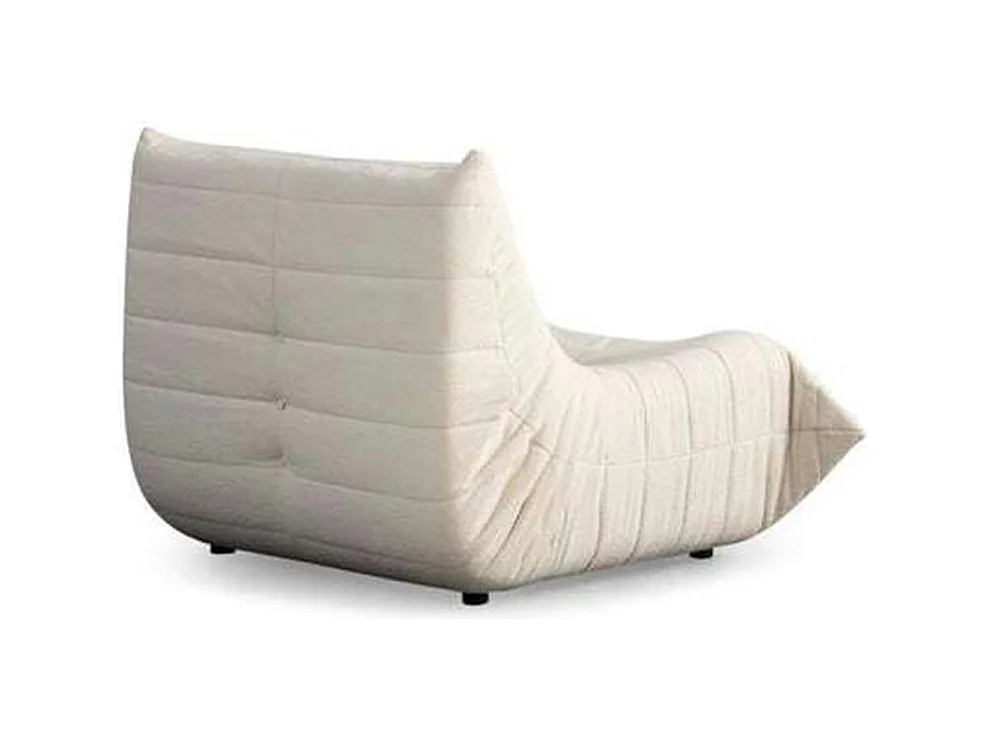 Fauteuil lounge blanc plissé sans accoudoirs ARVEN