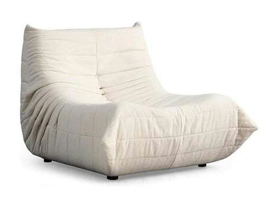 Fauteuil lounge blanc plissé sans accoudoirs ARVEN