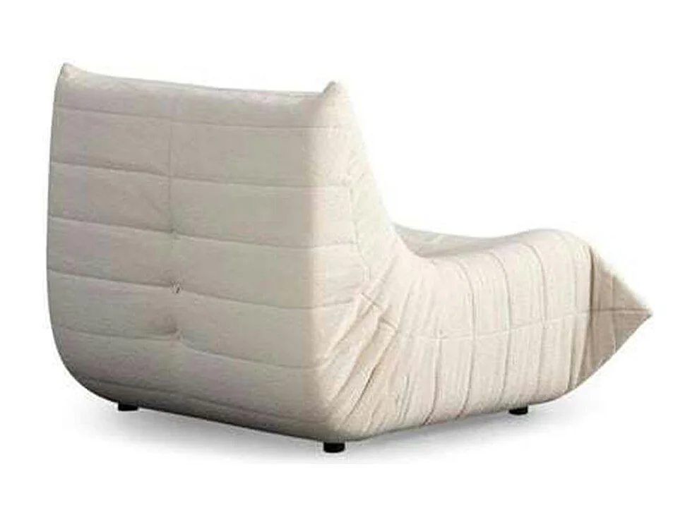 Fauteuil lounge blanc plissé sans accoudoirs ARVEN