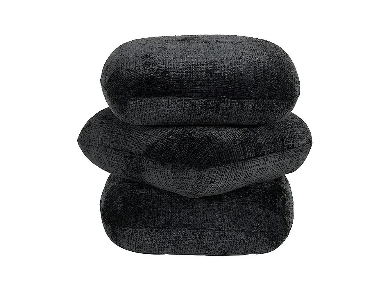 Pouf pivotant gris foncé effet coussins empilés IENA