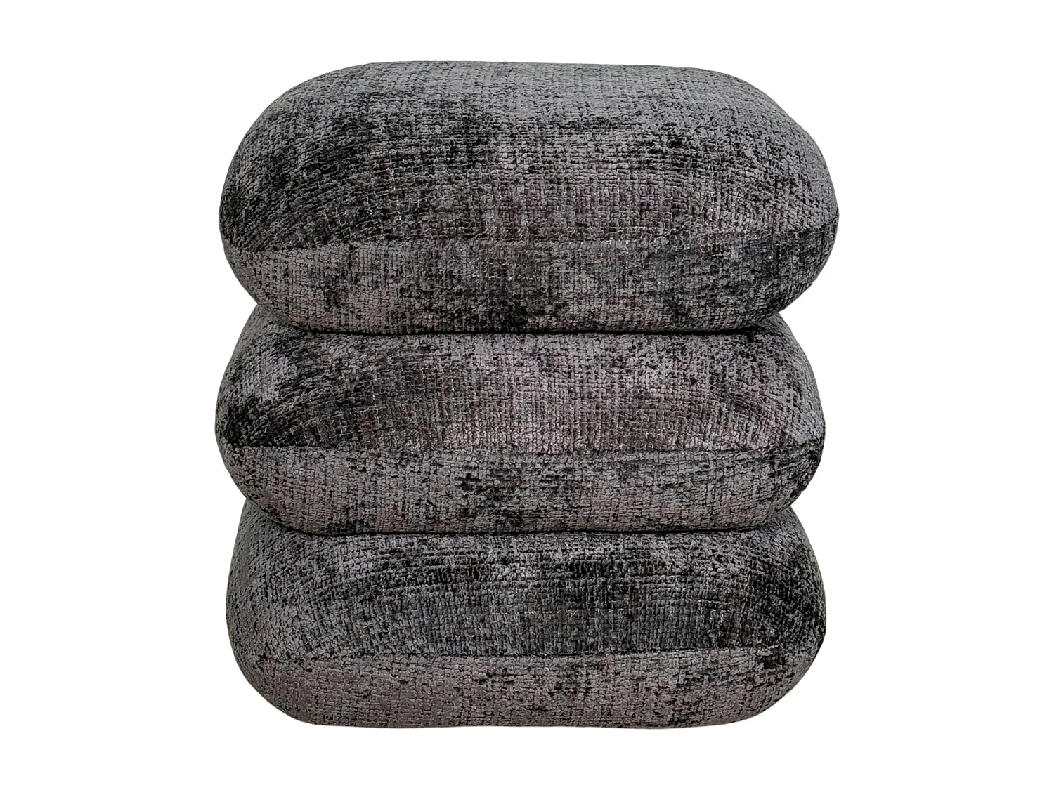 Pouf pivotant gris foncé effet coussins empilés IENA