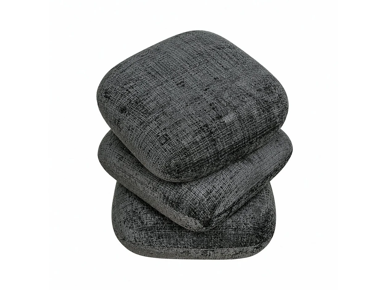 Pouf pivotant gris foncé effet coussins empilés IENA