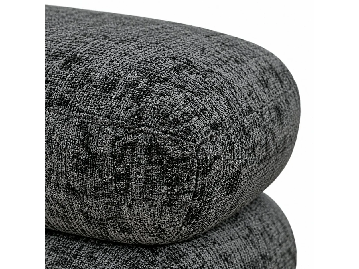 Pouf pivotant gris foncé effet coussins empilés IENA