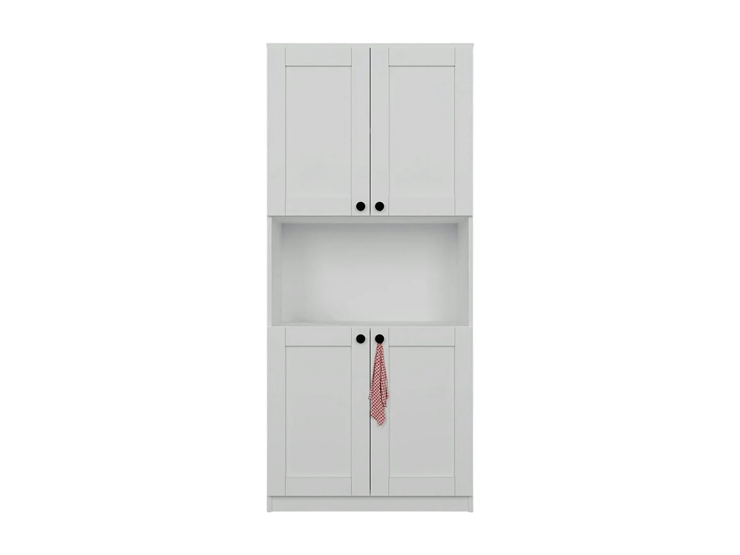 Vaisselier de cuisine blanc 4 portes 1 niche rangement VAREN