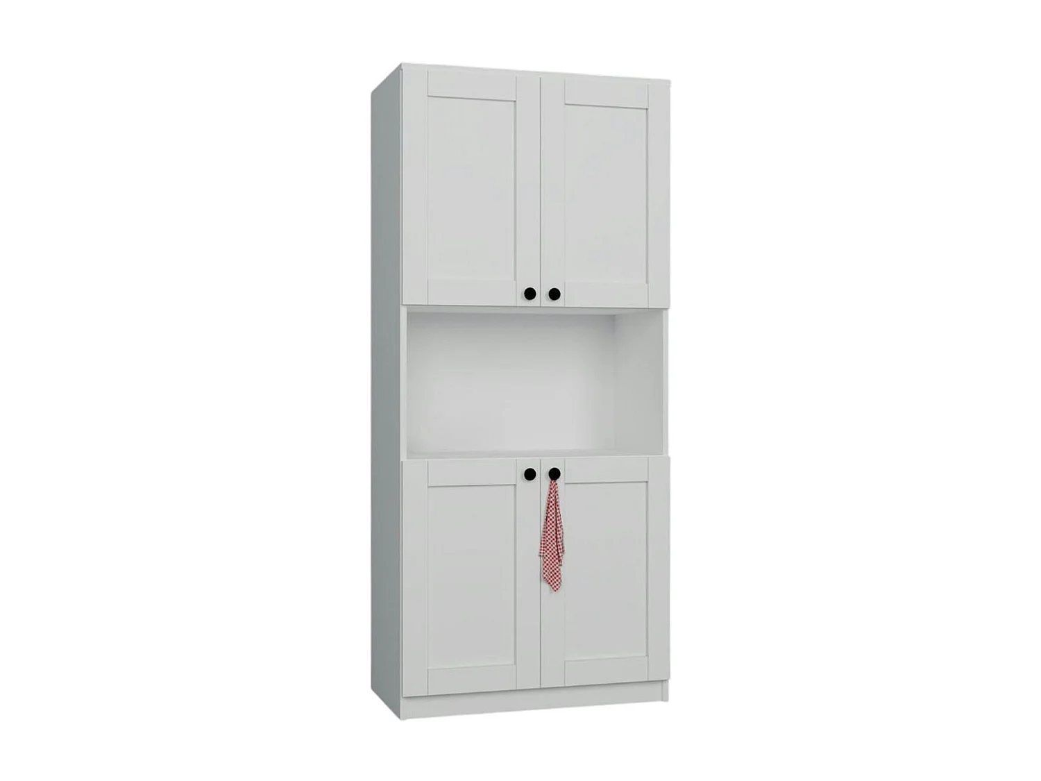 Vaisselier de cuisine blanc 4 portes 1 niche rangement VAREN