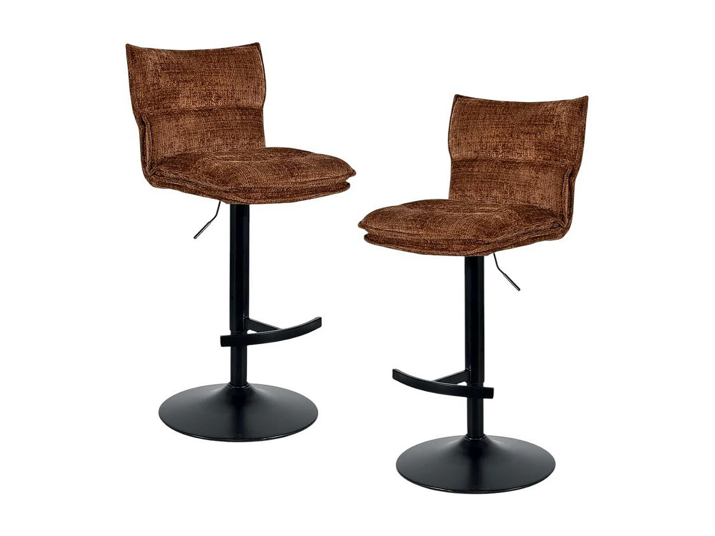 Tabouret de bar réglable en tissu terracotta (lot de 2) IENA