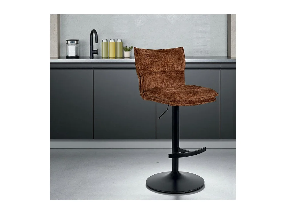 Tabouret de bar réglable en tissu terracotta (lot de 2) IENA