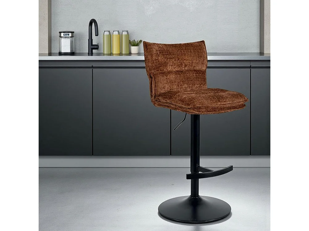 Tabouret de bar réglable en tissu terracotta (lot de 2) IENA