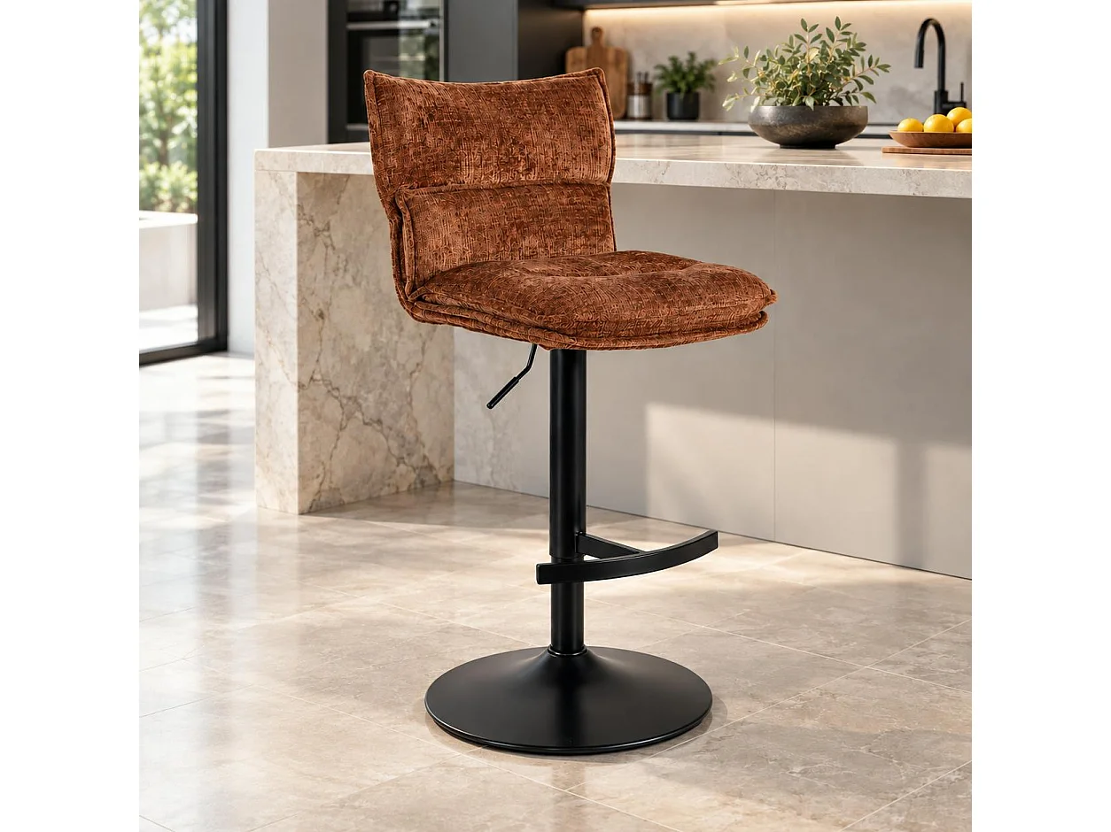 Tabouret de bar réglable en tissu terracotta (lot de 2) IENA