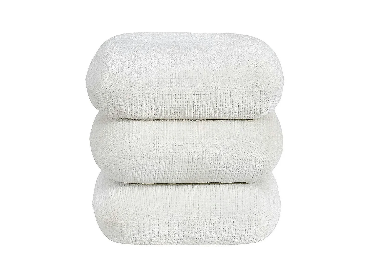 Pouf pivotant écru effet coussins empilés IENA