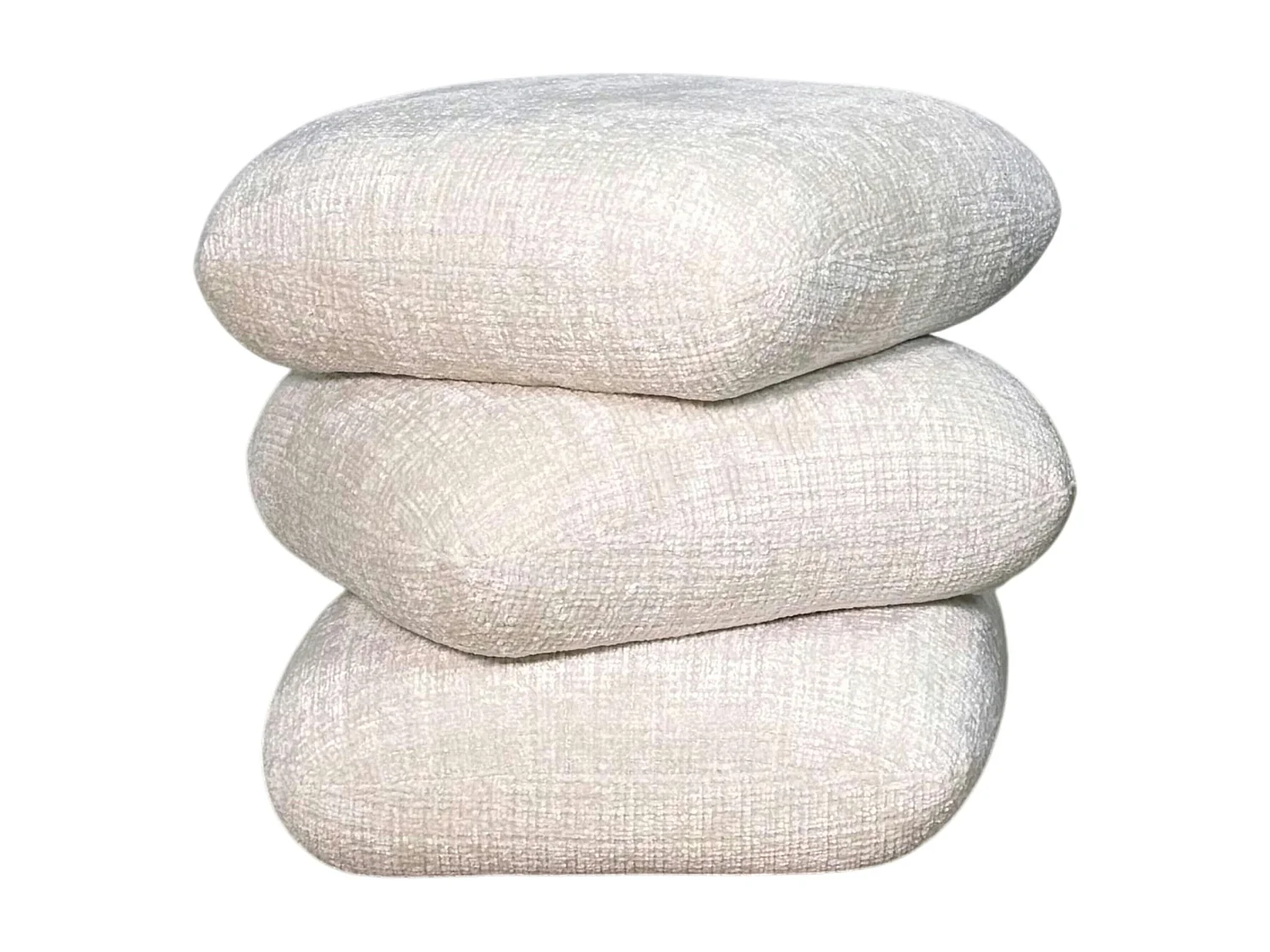 Pouf pivotant écru effet coussins empilés IENA