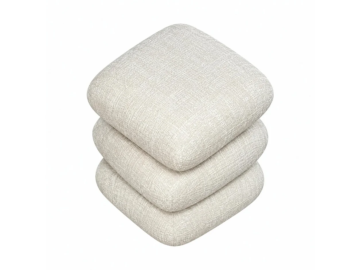 Pouf pivotant écru effet coussins empilés IENA