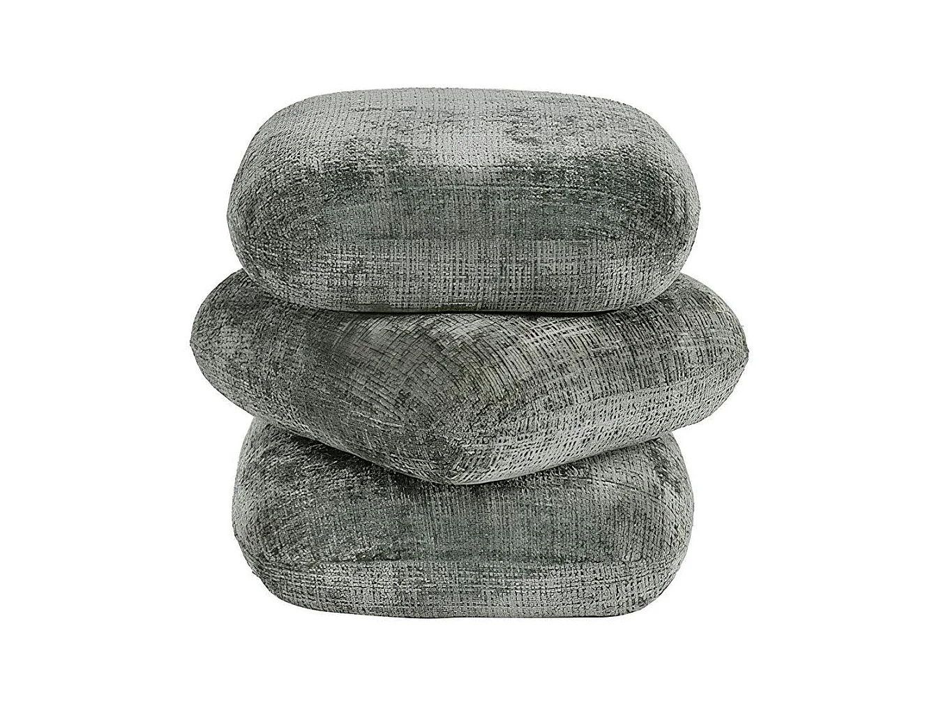 Pouf pivotant vert effet coussins empilés IENA