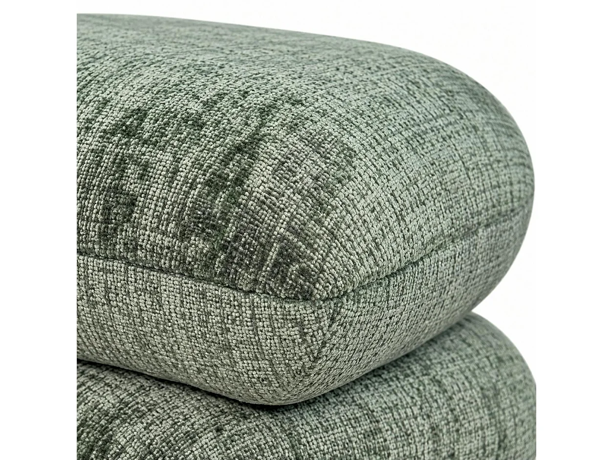 Pouf pivotant vert effet coussins empilés IENA