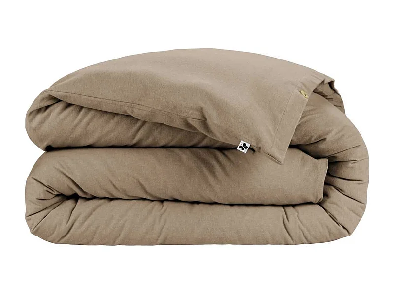 Housse de couette 260x240 cm  en flanelle de coton coloris Ficelle - HEDDA