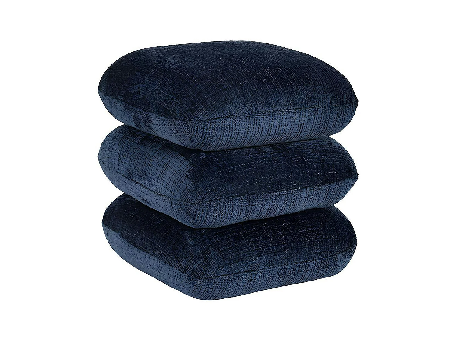 Pouf pivotant bleu nuit effet coussins empilés IENA