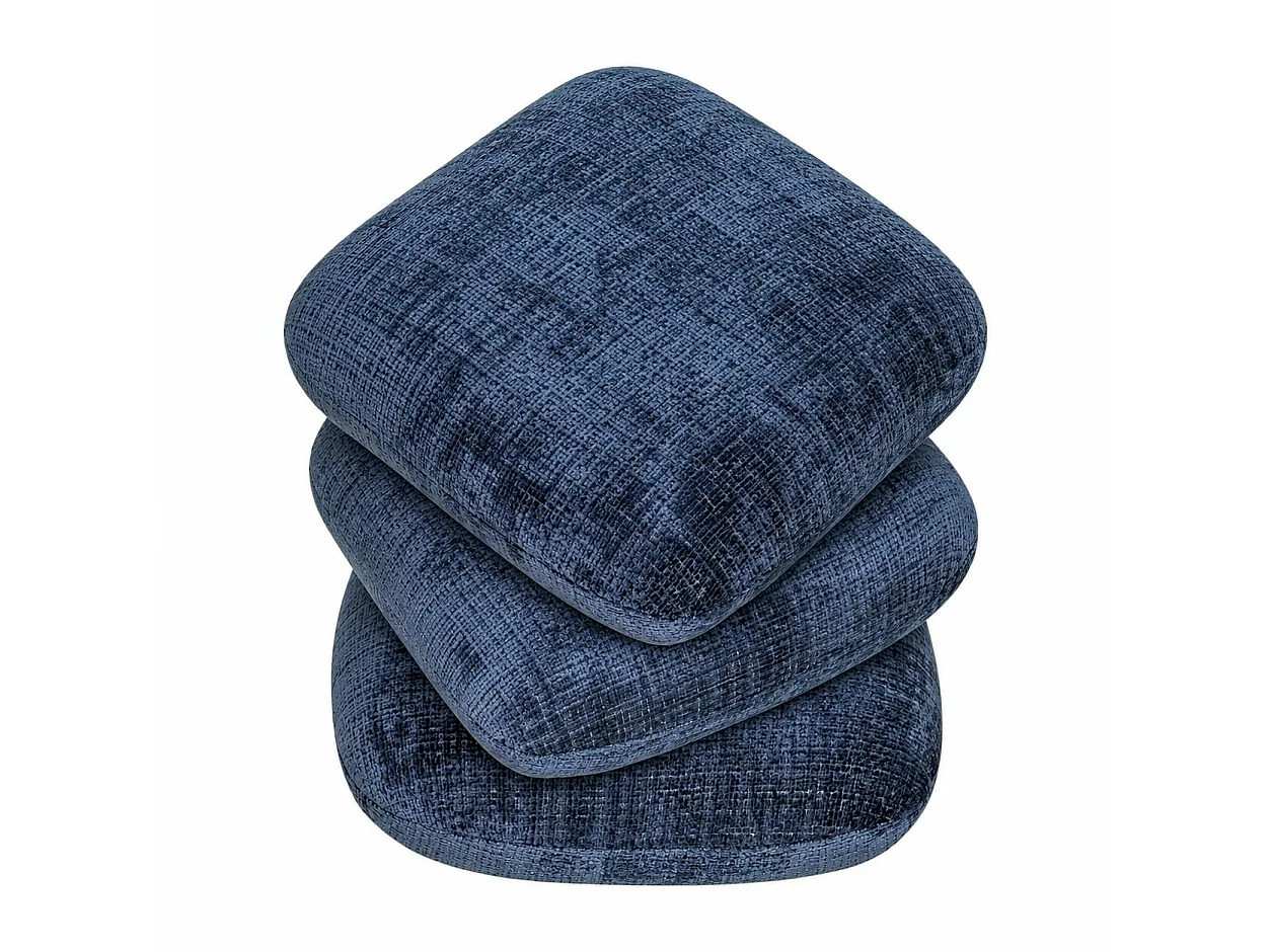 Pouf pivotant bleu nuit effet coussins empilés IENA