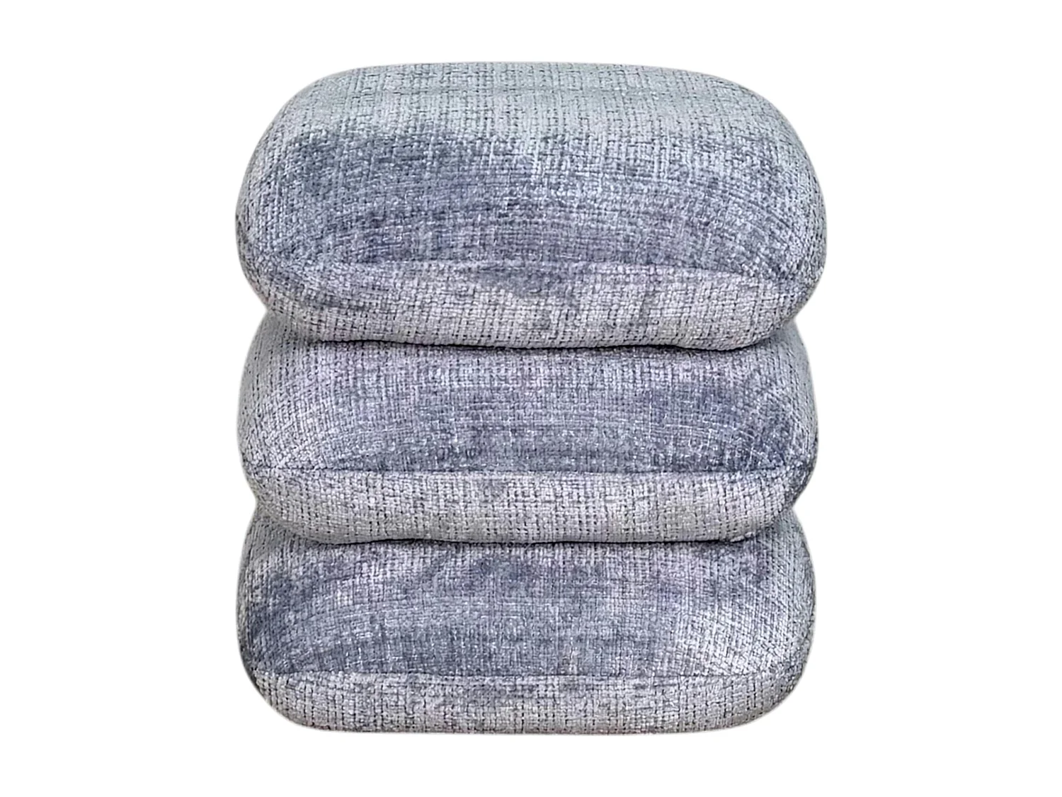 Pouf pivotant gris bleu effet coussins empilés IENA