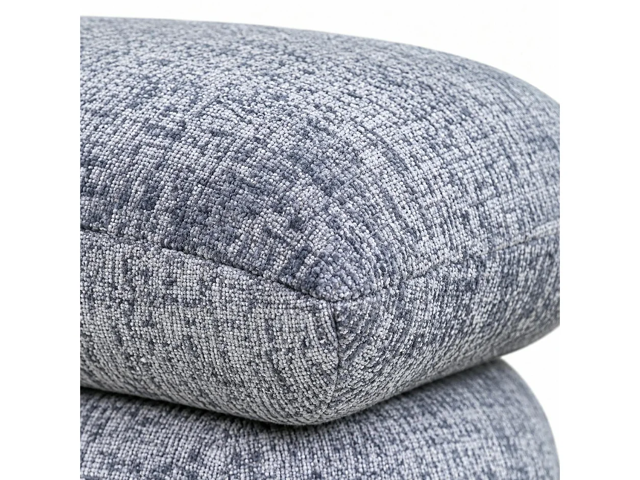 Pouf pivotant gris bleu effet coussins empilés IENA